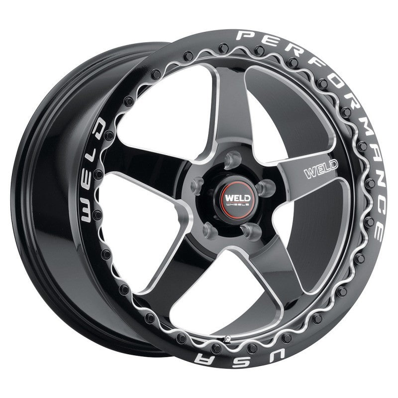 Weld S90470075P38 S904 17x10 Ventura Beadlock 5x127 ET38 BS7.00 Gloss BLK MIL DIA 71.5