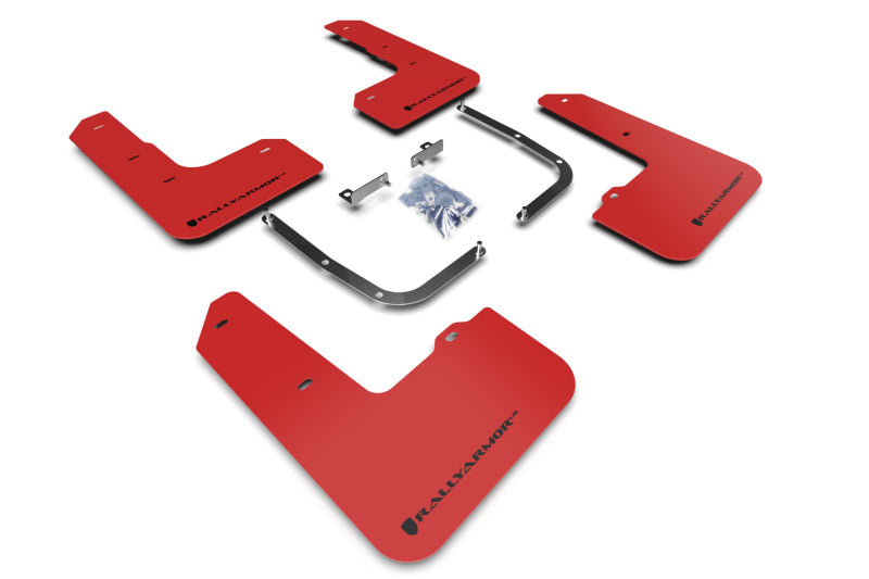 Rally Armor MF57-UR-RD/BLK 19-22 Hyundai Veloster N Red UR Mud Flap w/ Black Logo