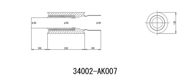 HKS 34002-AK007 UNIVERSAL EX H/M SUS 130-65 (MOQ: 8pcs)