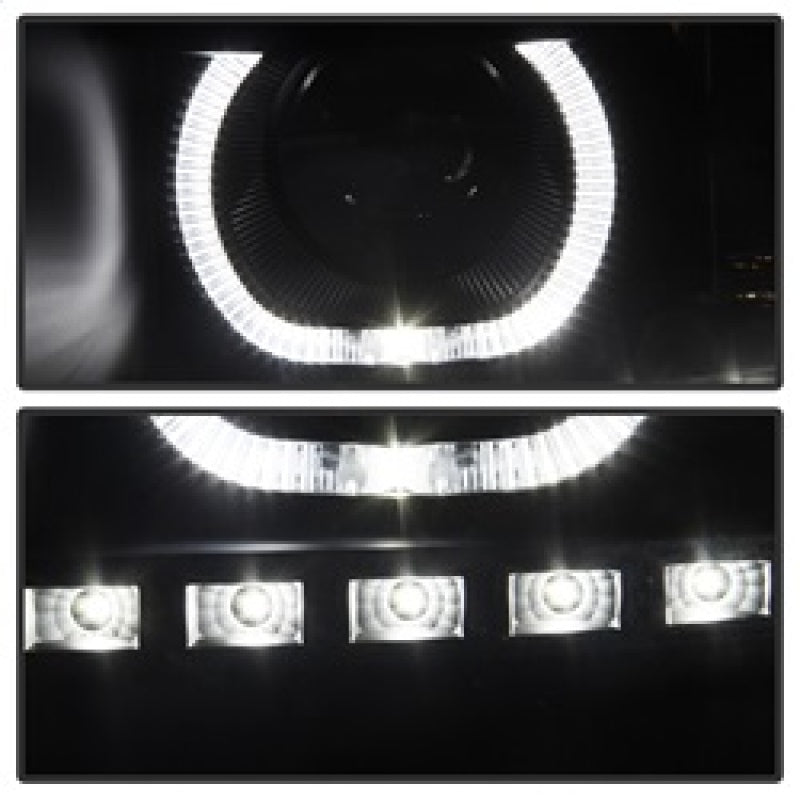 SPYDER 9032189 Xtune Chevy Silverado 1500/2500/3500 07-13 LED Halo Projector Headlights Black PRO-JH-CSIL07-CFB-BK