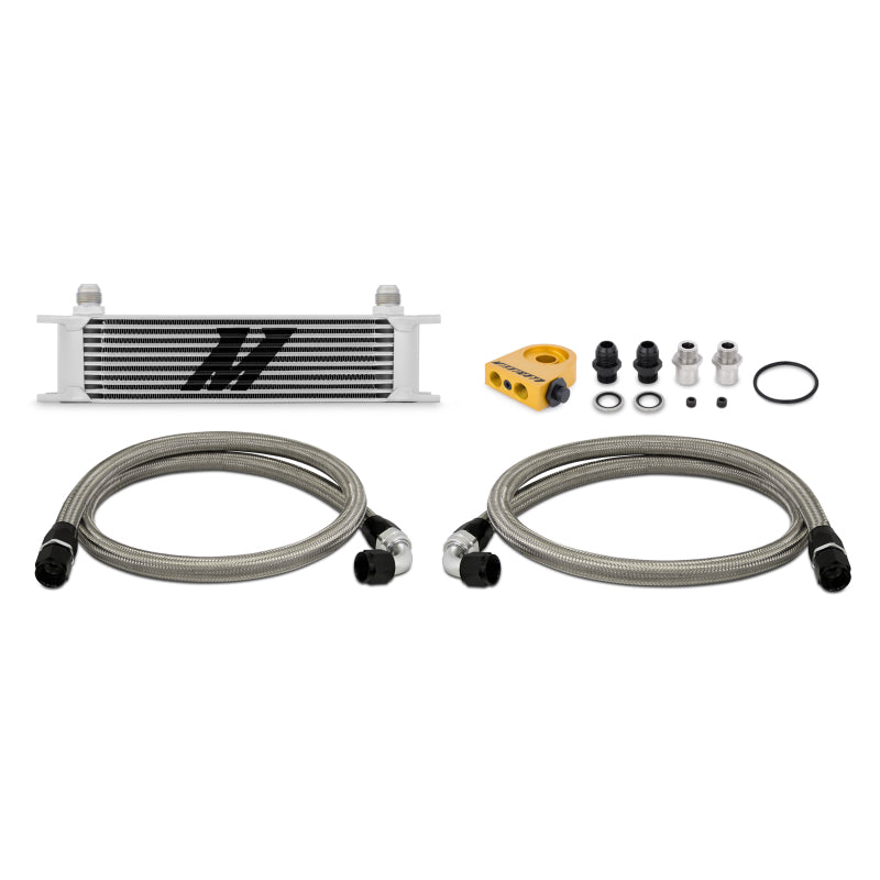 Mishimoto MMOC-UT Universal Thermostatic 10 Row Oil Cooler Kit - Silver