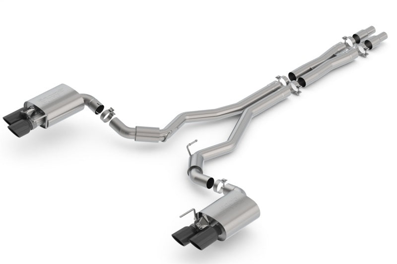 Borla 140742BC 2018 Ford Mustang GT 5.0L AT/MT 3in S-Type Catback Exhaust Black Chrome Tips w/ Valves