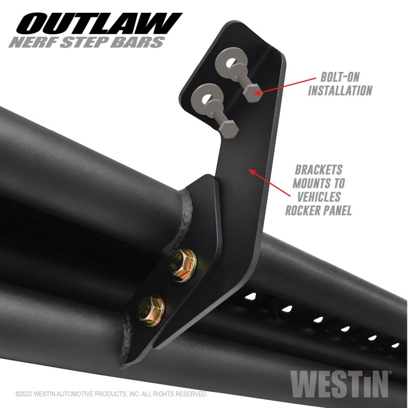 Westin 58-54165 2020 Jeep Gladiator Outlaw Nerf Step Bars - Textured Black