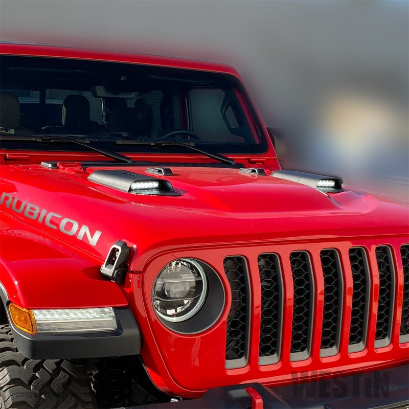 Westin 62-41115 18-20 Jeep Wrangler JL 2dr LED Hood Scoops - Textured Black