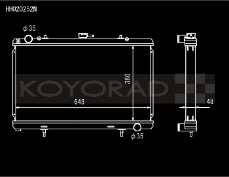 Koyo HH020252N 89-94 Nissan 180SX/Silvia S13 SR20DET (MT) N-FLO (Dual Pass) Radiator