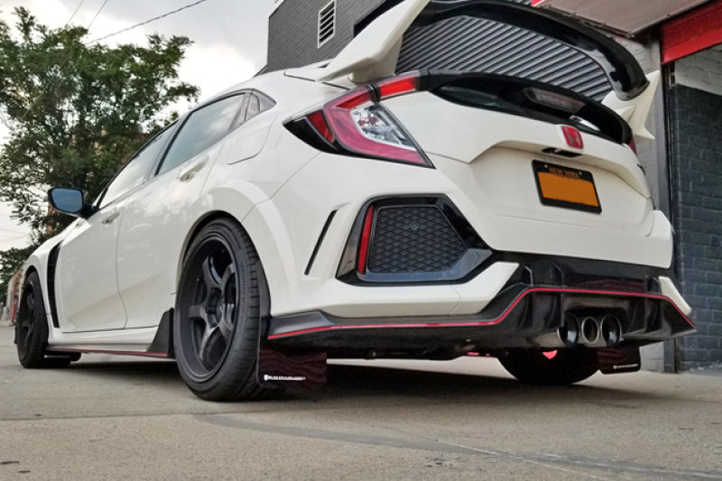 Rally Armor MF47-UR-BLK/WH 17-22 Honda Civic Type R Black UR Mud Flap w/White Logo