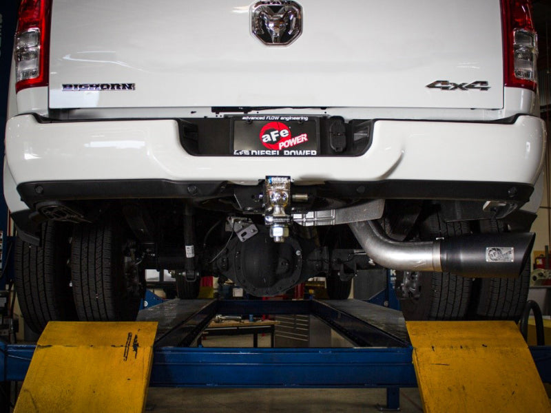 aFe 49-02078-P ATLAS 5in DPF-Back Alum Steel Exhaust System w/Polished Tip 19-20 RAM Diesel Trucks L6-6.7L (td)