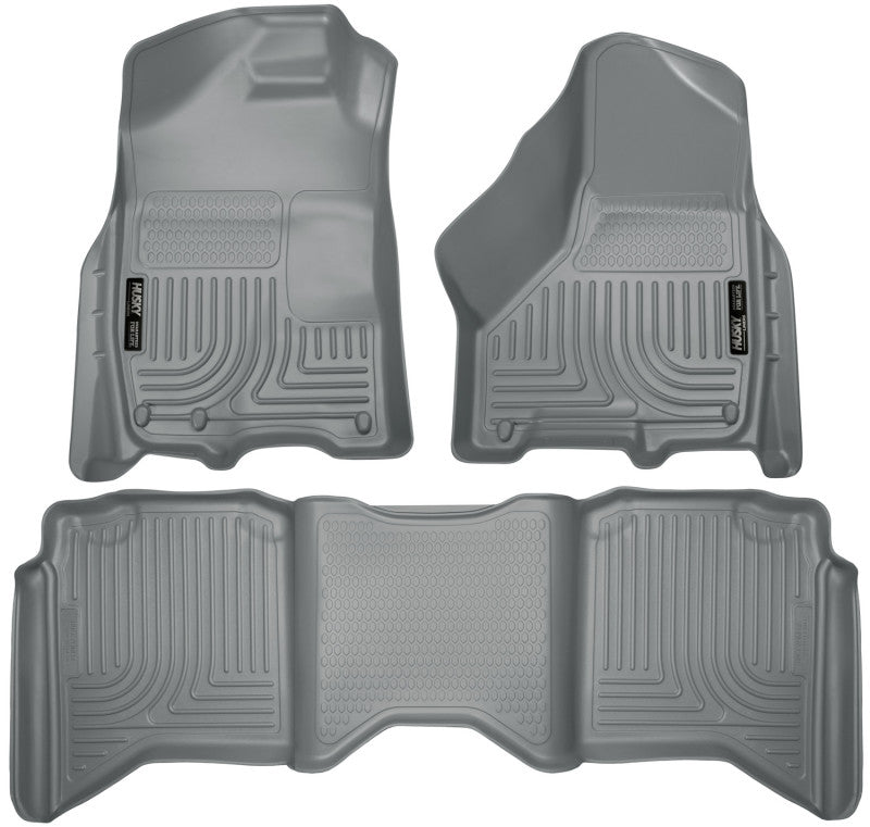 Husky Liners 99002 2012 Dodge RAM 1500/2500/3500 Crew Cab WeatherBeater Combo Gray Floor Liners