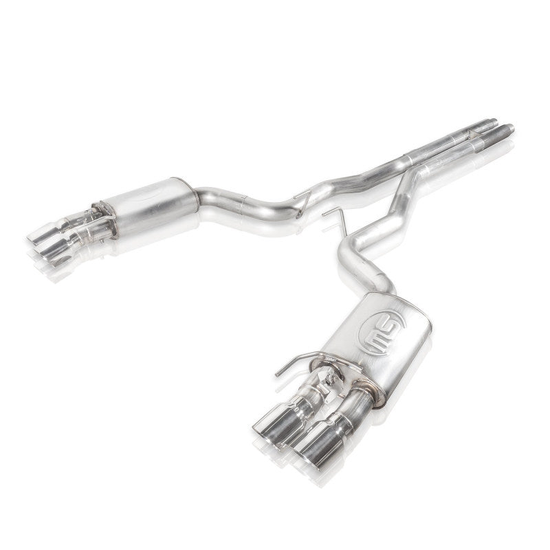 Stainless Works M18CBHFCV 2018+ Ford Mustang GT 3in Redline Series Catback H-Pipe w/Active Valves & Quad Tips