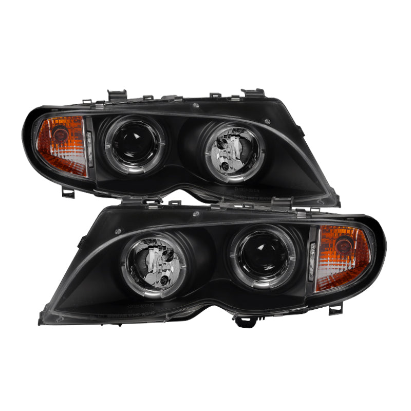 SPYDER 5042415 Spyder BMW E46 3-Series 02-05 4DR Projector Headlights 1PC LED Halo Blk PRO-YD-BMWE4602-4D-AM-BK
