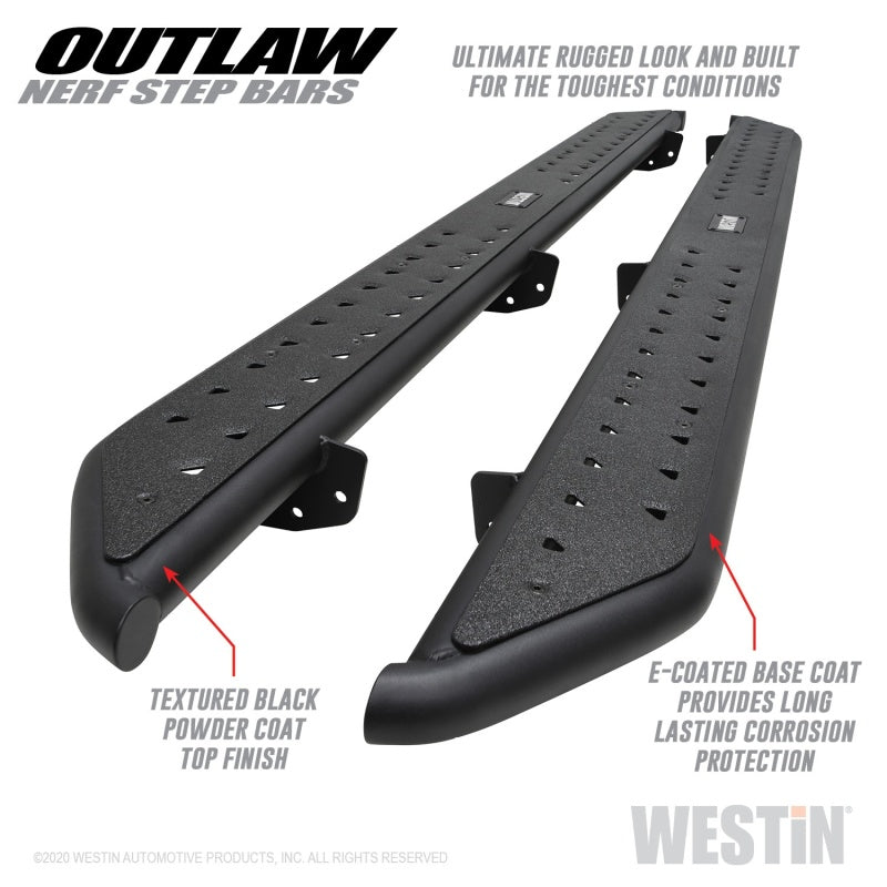 Westin 58-54165 2020 Jeep Gladiator Outlaw Nerf Step Bars - Textured Black