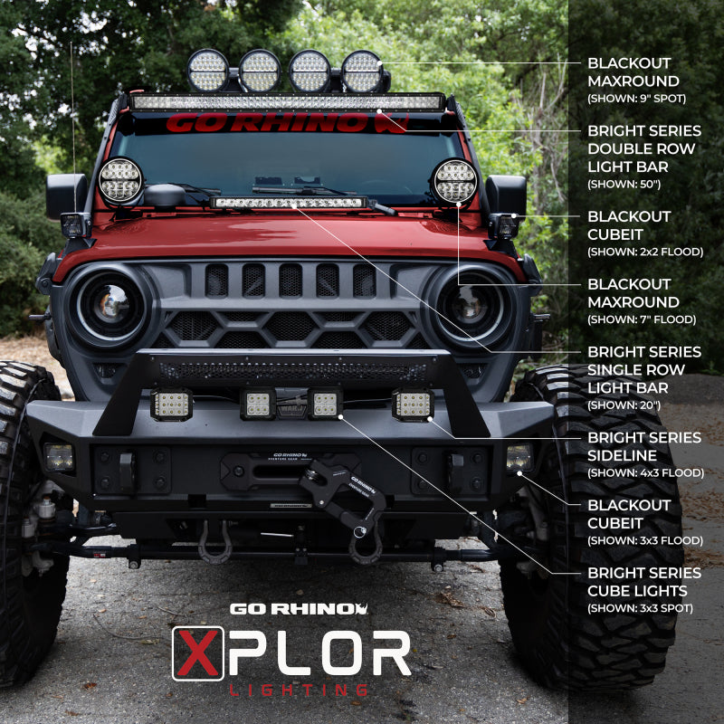 Go Rhino 750723213CSS Xplor Bright Series Sgl Row LED Light Bar (Side/Track Mount) 32in. - Blk