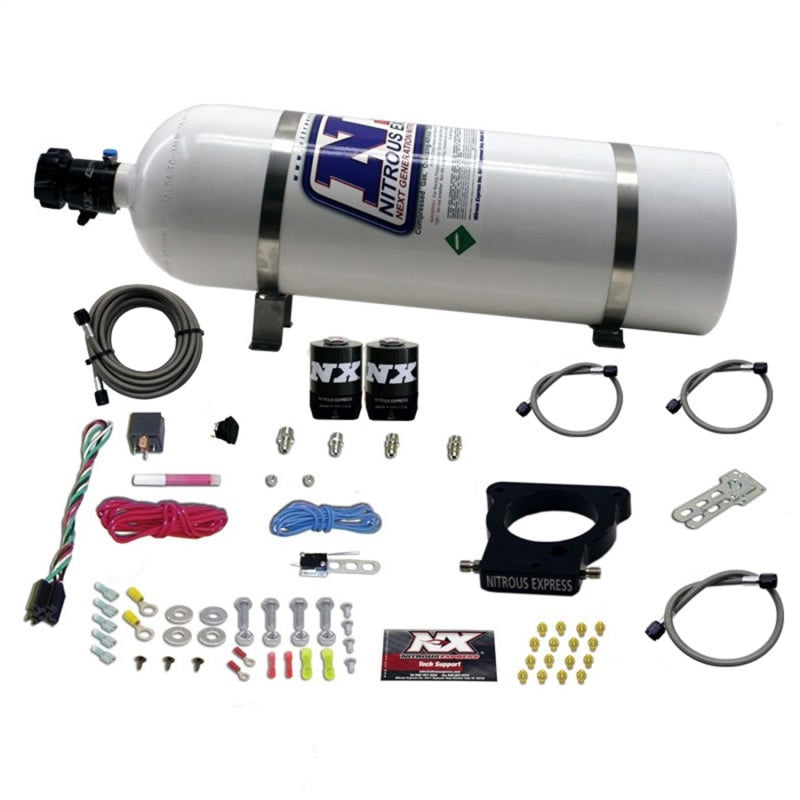 Nitrous Express 20935-15 GM LS 78mm 3-Bolt Nitrous Plate Kit (50-350HP) w/15lb Bottle