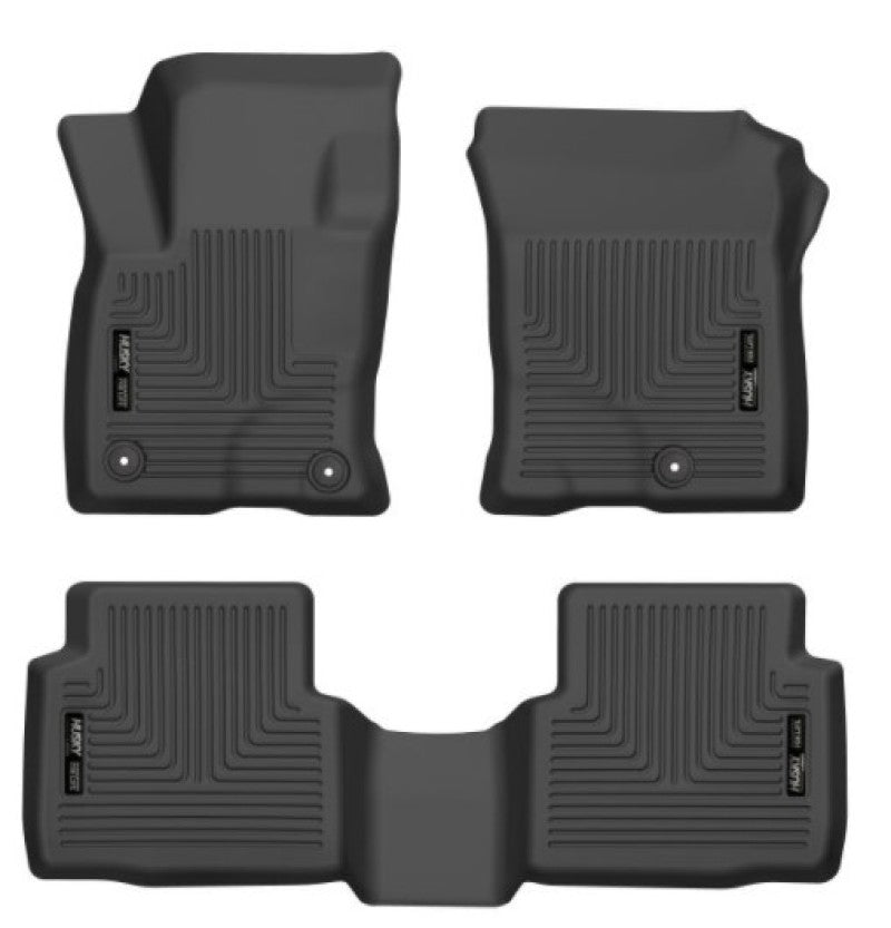 Husky Liners 95721 20-21 Ford Escape All Models Exc Hybrid Weatherbeater Front and 2nd Seat Liners - BLK