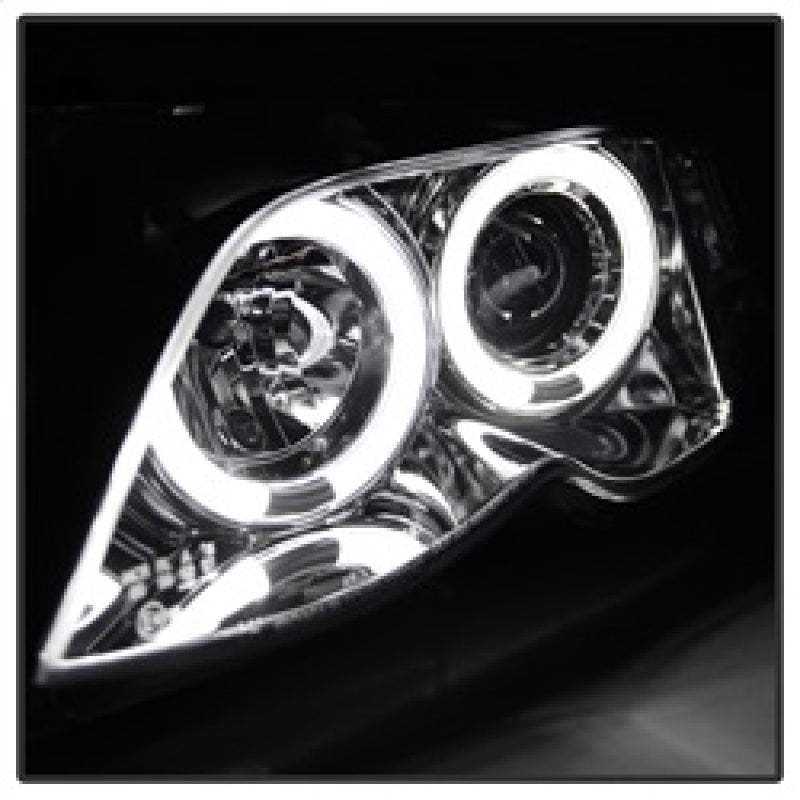 SPYDER 5042408 Spyder BMW E46 3-Series 02-05 4DR Projector Headlights 1PC LED Halo Chrm PRO-YD-BMWE4602-4D-AM-C