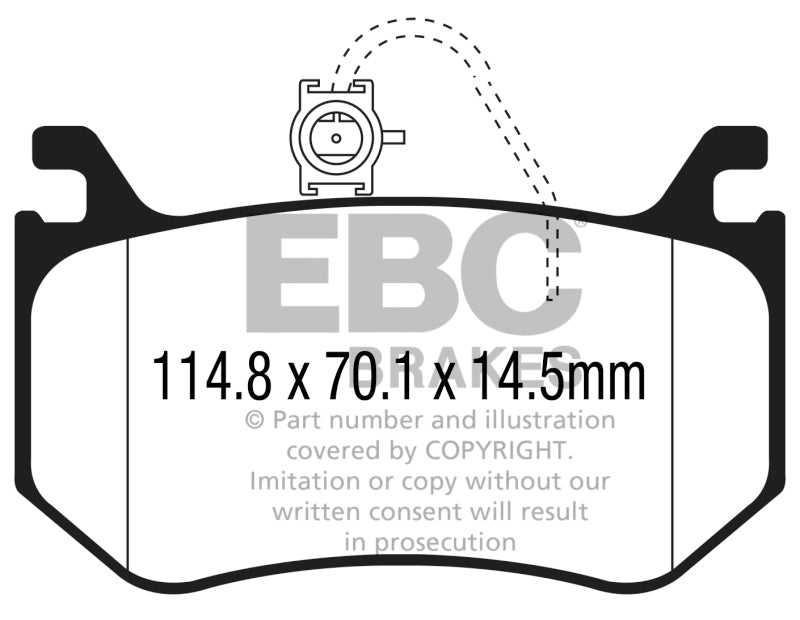 EBC DP42326R 2016+ Alfa Romeo Giulia 2.9L Twin Turbo Yellowstuff Rear Brake Pads