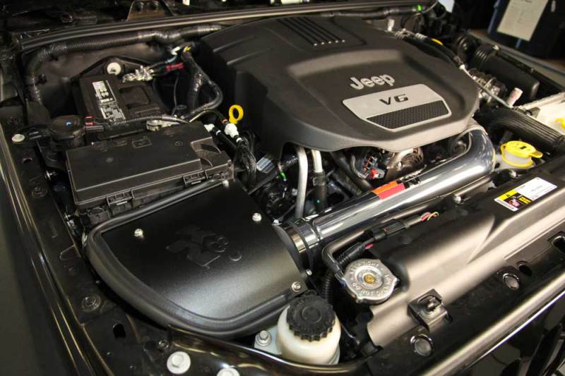 K&N Engineering 77-1566KP K&N 12-18 Jeep Wrangler V6-3.6L High Flow Performance Intake Kit (12-15 CARB Approved)
