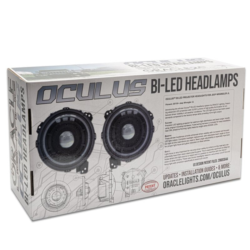 ORACLE Lighting 5839-504-PSC Oracle Oculus BiLED Projector Headlights for Jeep JL/Gladiator JT Satin Silver 5500K SEE WARRANTY