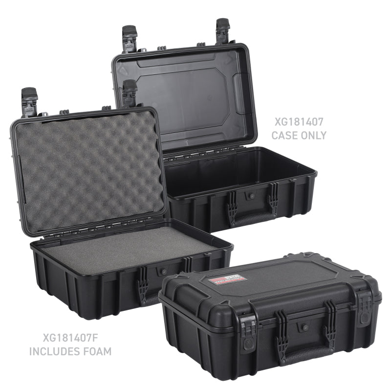 Go Rhino XG181407F XVenture Gear Hard Case w/Foam - Medium 18in. / Lockable / IP67 - Tex. Black