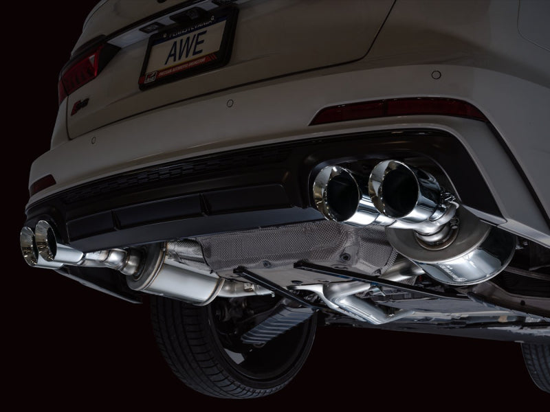 AWE Tuning 3015-42103 19-23 Audi C8 S6/S7 2.9T V6 AWD Touring Edition Exhaust - Chrome Silver Tips