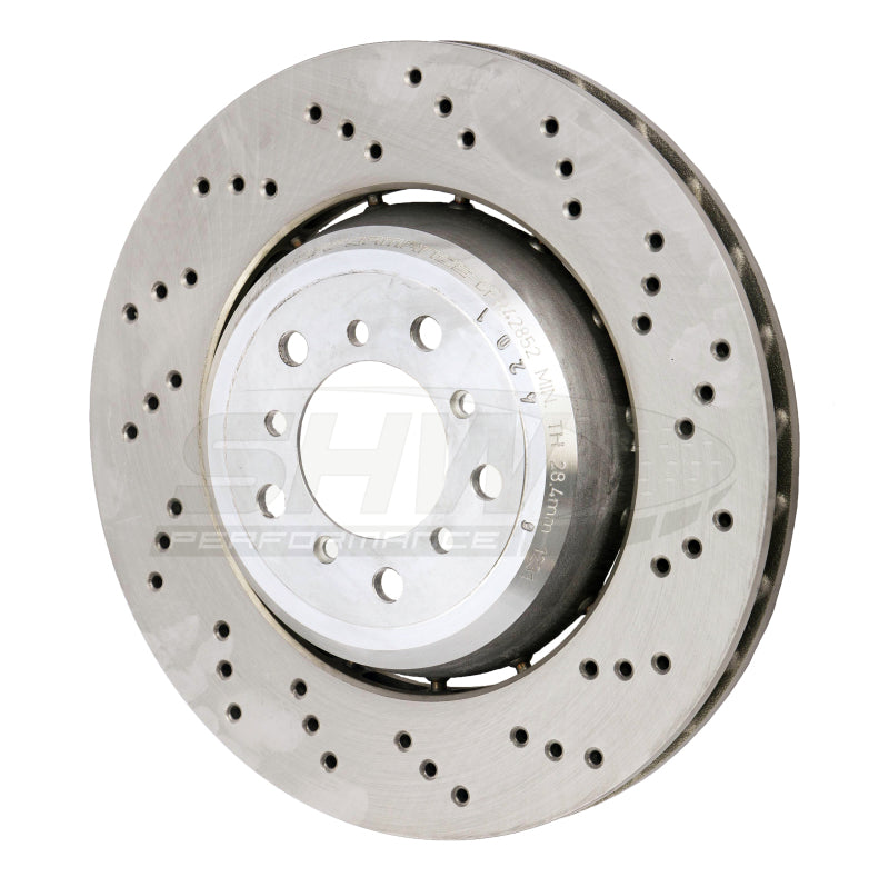 SHW Performance BFR42852 SHW 08-13 BMW M3 4.0L Right Front Cross-Drilled Lightweight Brake Rotor (34112283802)