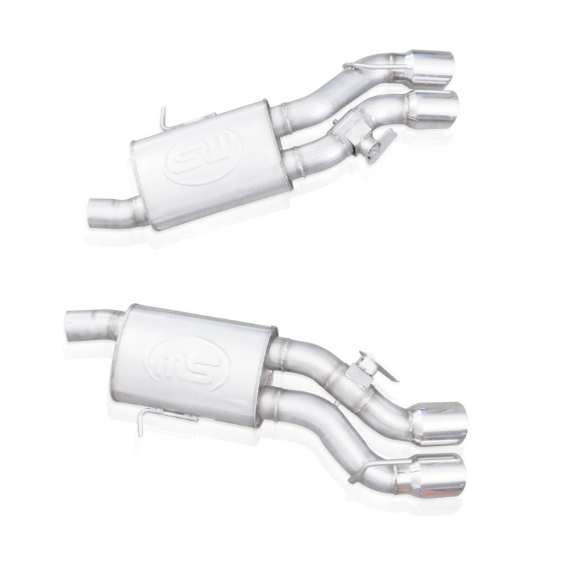 Stainless Works CTSV16MKS-FC 2016-18 Cadillac CTS-V Sedan Axleback System Dual-Mode Turbo Mufflers 4in Tips