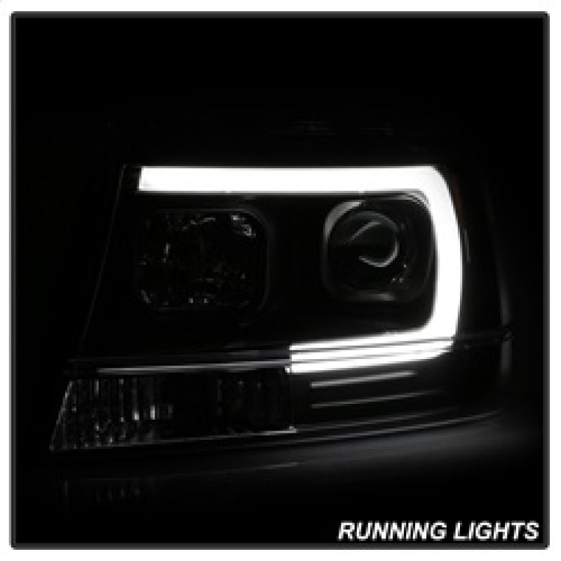 SPYDER 5085221 Spyder 99-04 Jeep Grand Cherokee Projector Headlights - Light Bar DRL LED - Black