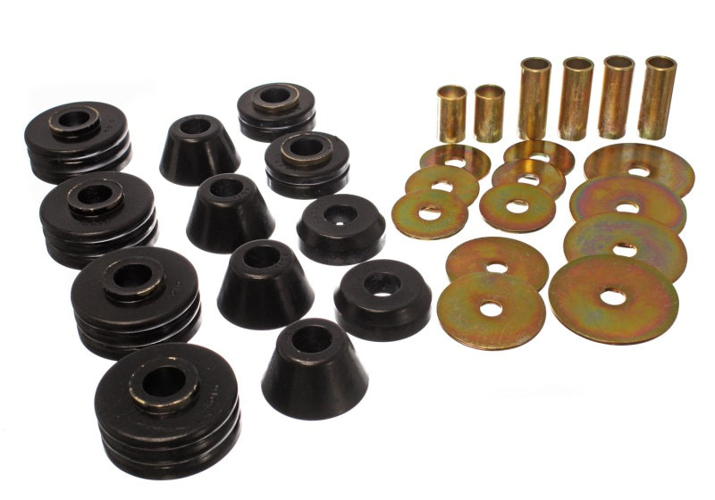 Energy Suspension 3.4109G 73-80 GM 1/2 Ton C-10/C1500 Pick Up 2WD Black Body (Cab) Mount Set