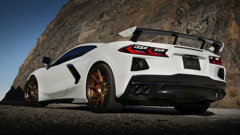 Borla 140839BC 2020 Chevrolet Corvette C8 6.2 ATAK 3in Exhaust System Dual Round Rolled A/C Black Chrome Tips