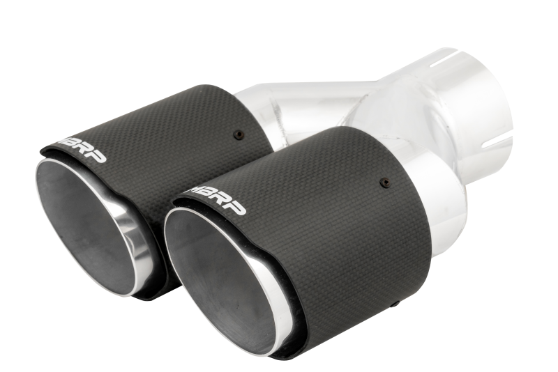 MBRP T5182CF 3in ID / Dual 4in OD Out Staggered L 9.87in / R 9.37in Dual Wall Carbon Fiber Univ Exhaust Tip