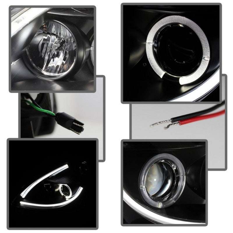 SPYDER 5076830 Spyder Nissan Altima 4Dr 10-12 Projector Headlights Light DRL LED Halo Blk PRO-YD-NA104D-LTDRL-BK