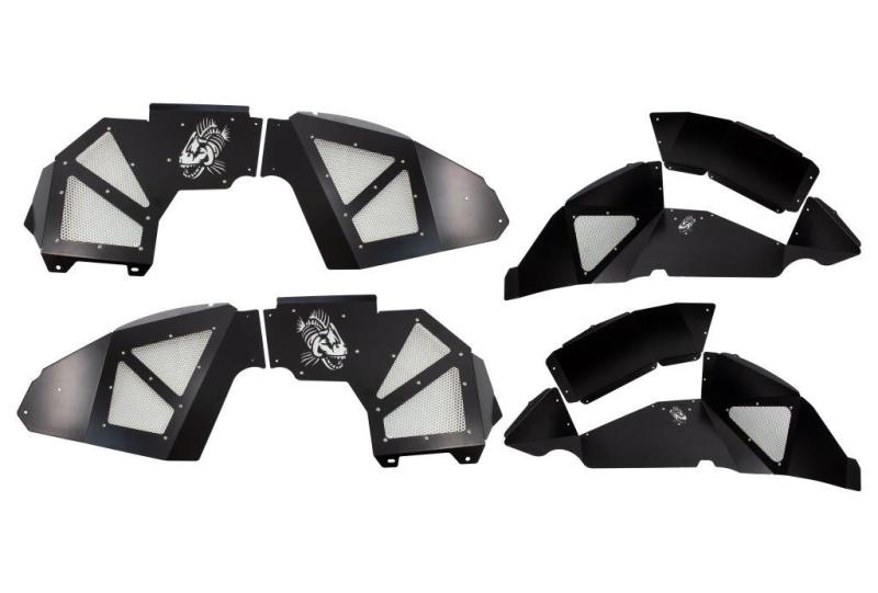 Fishbone Offroad FB33130 2018+ Jeep Wrangler JL Front/Rear Set of 4 Aluminum - Blk Powdercoat Inner Fenders