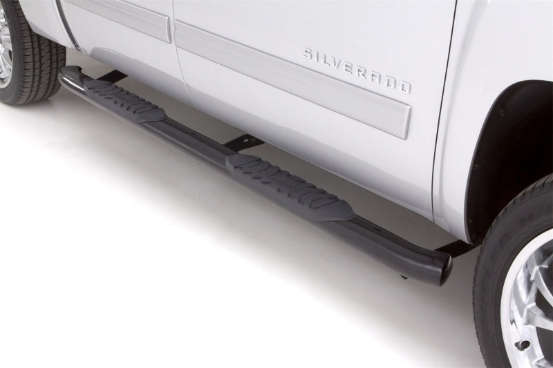 LUND 23891007 Lund 01-13 Chevy Silverado 1500 Crew Cab 5in. Oval Curved Steel Nerf Bars - Black
