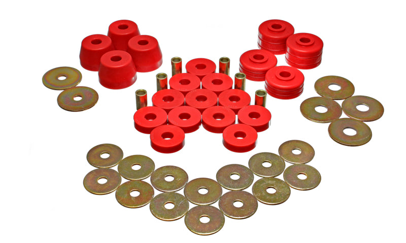 Energy Suspension 5.4102R Body Mount Bushing Sets - Red