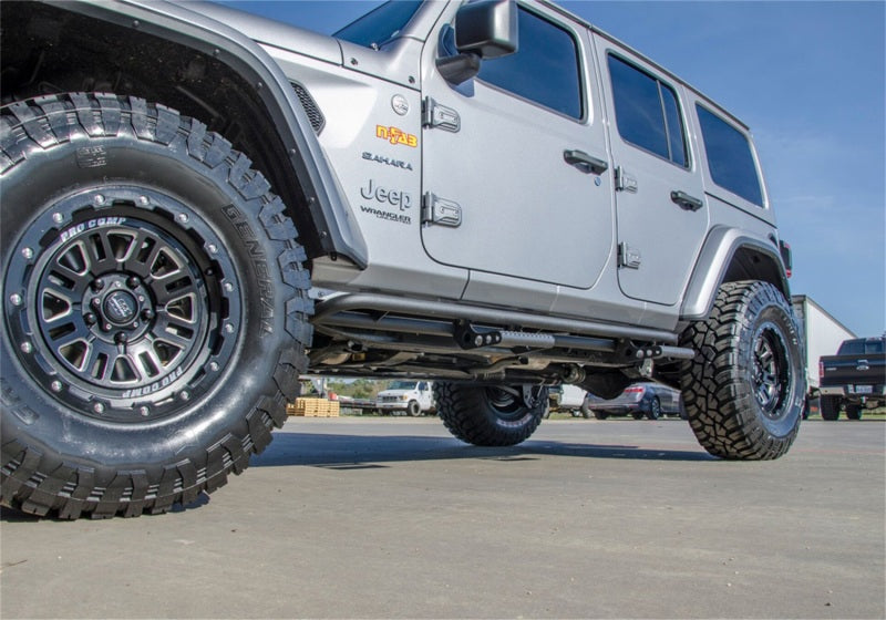 N-Fab J184RKRS4 RKR Rails 2018 Jeep Wrangler JL 4 Door Dab Length - Gloss Black - 1.75in