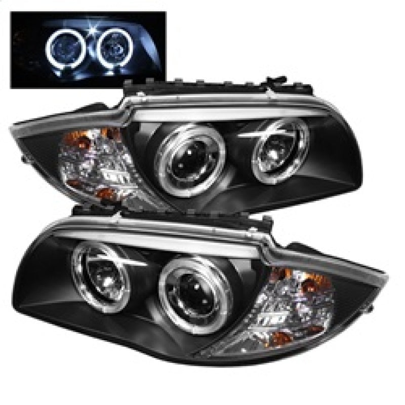 SPYDER 5008985 Spyder BMW E87 1-Series 08-11 Projector Headlights LED Halo Black High H1 Low H7 PRO-YD-BMWE87-HL-BK