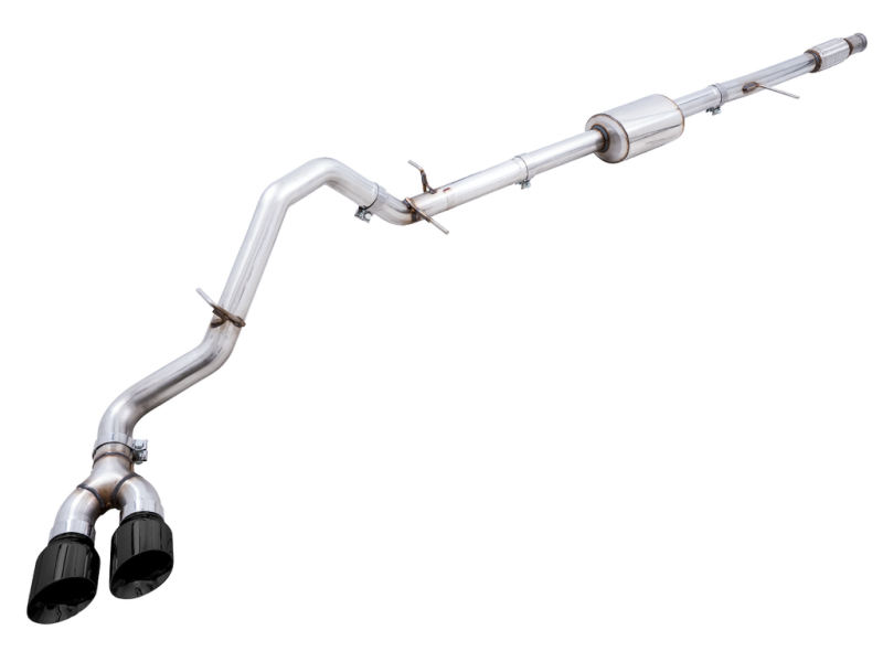 AWE Tuning 3015-23208 4th Gen GM 1500 5.3L 0FG Catback Dual Side Exit (Flat Bumper) - Diamond Tips