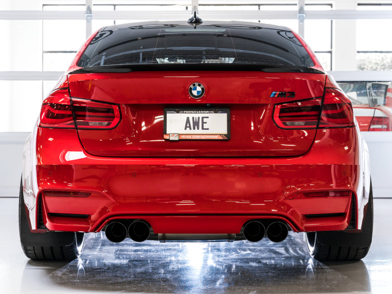 AWE Tuning 3020-43087 BMW F8X M3/M4 Track Edition Catback Exhaust - Diamond Black Tips