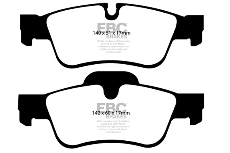 EBC DP31593C 12+ Mercedes-Benz G63 AMG 5.5 Twin Turbo Redstuff Rear Brake Pads