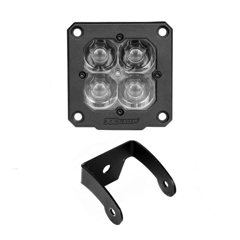 XKGLOW XK065002-S-KIT XK Glow Flush Mount XKchrome 20w LED Cube Light w/ RGB Accent Light Kit w/ Controller- Spot Beam 2pc