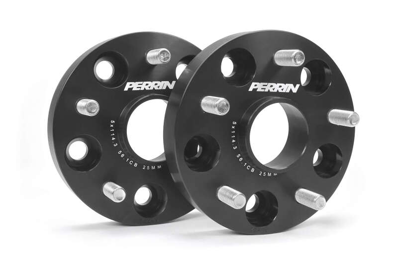 Perrin Performance PSP-WHL-025BK PERRIN Subaru 25mm Wheel Spacers 5x114.3 BP w/56mm Hub - Black