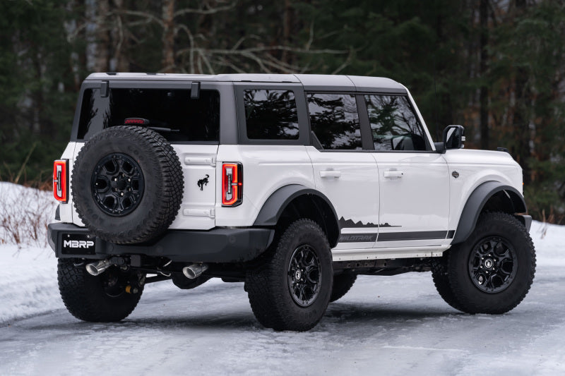 MBRP S5241BLK 21-22 Ford Bronco 2.3/2.7L EcoBoost 2/4-Dr 3in Catback Dual Split Rear Exit BLK AL