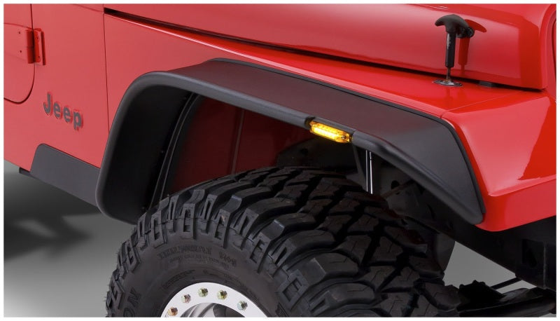 Bushwacker 10101-07 18-22 Jeep Wrangler JL 2/4 Door Front Flat Style Flares 2pc - Black