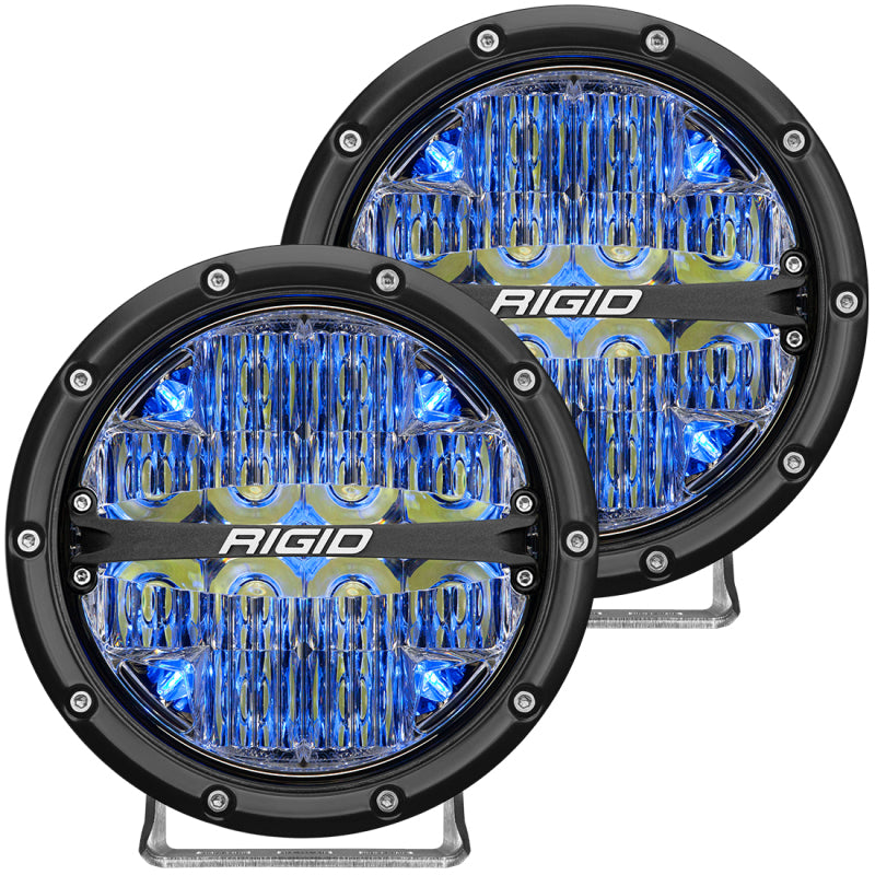 Rigid Industries 36207 360-Series 6in LED Off-Road Drive Beam - Blue Backlight (Pair)