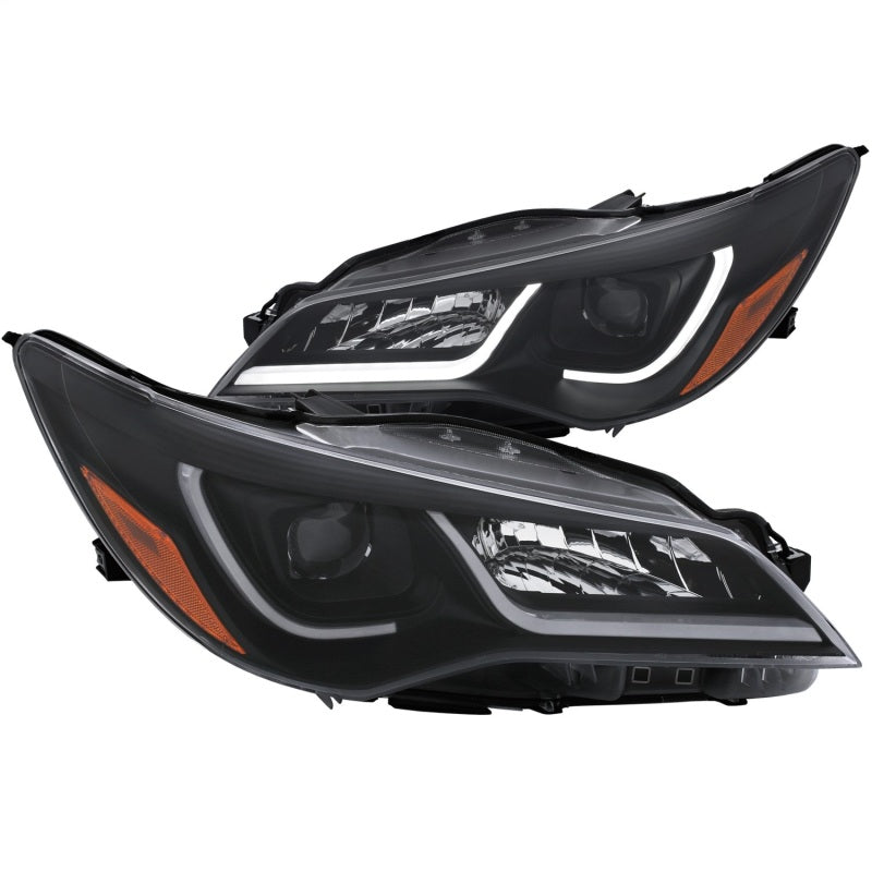 ANZO 121518 Projector Headlights With Plank Style Design Black w/Amber 15-16 Toyota Camry (4DR)
