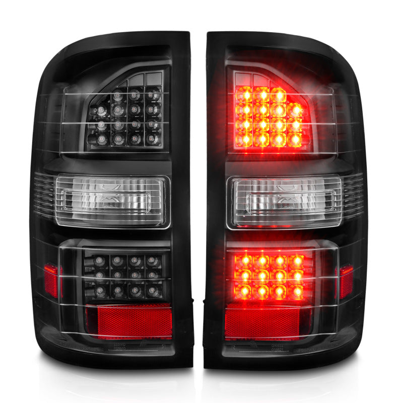 ANZO 311397 2014-2018 GMC Sierra LED Tail Lights Black Housing Clear Lens
