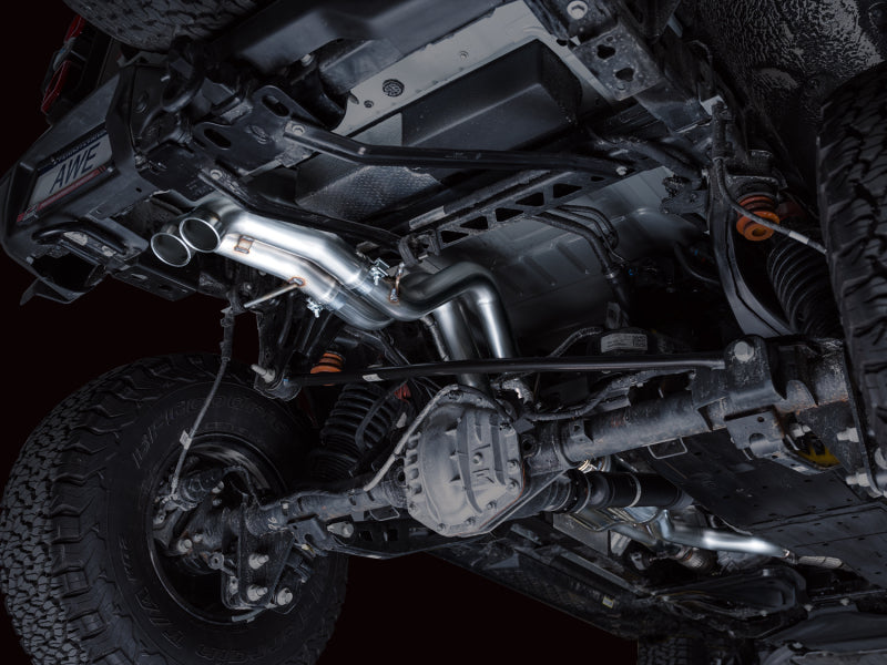 AWE Tuning 3025-31327 22-24 Ford Bronco Raptor 4WD Dual BashGuards Cat-Back SwitchPath Exhaust (No Tips)