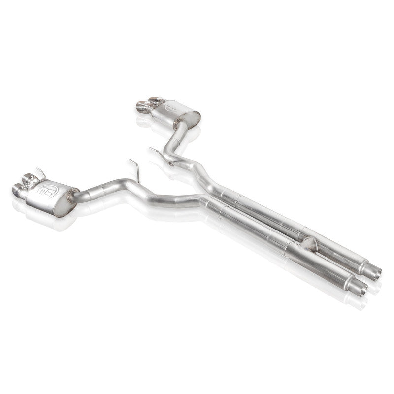 Stainless Works M18CBHFCV 2018+ Ford Mustang GT 3in Redline Series Catback H-Pipe w/Active Valves & Quad Tips
