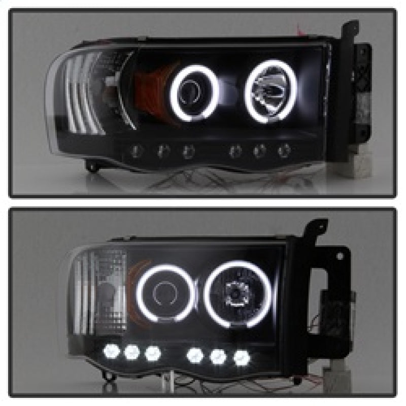 SPYDER 5009951 Spyder Dodge RAM 1500 02-05 03-05 Projector Headlights CCFL Halo LED Blk PRO-YD-DR02-CCFL-BK