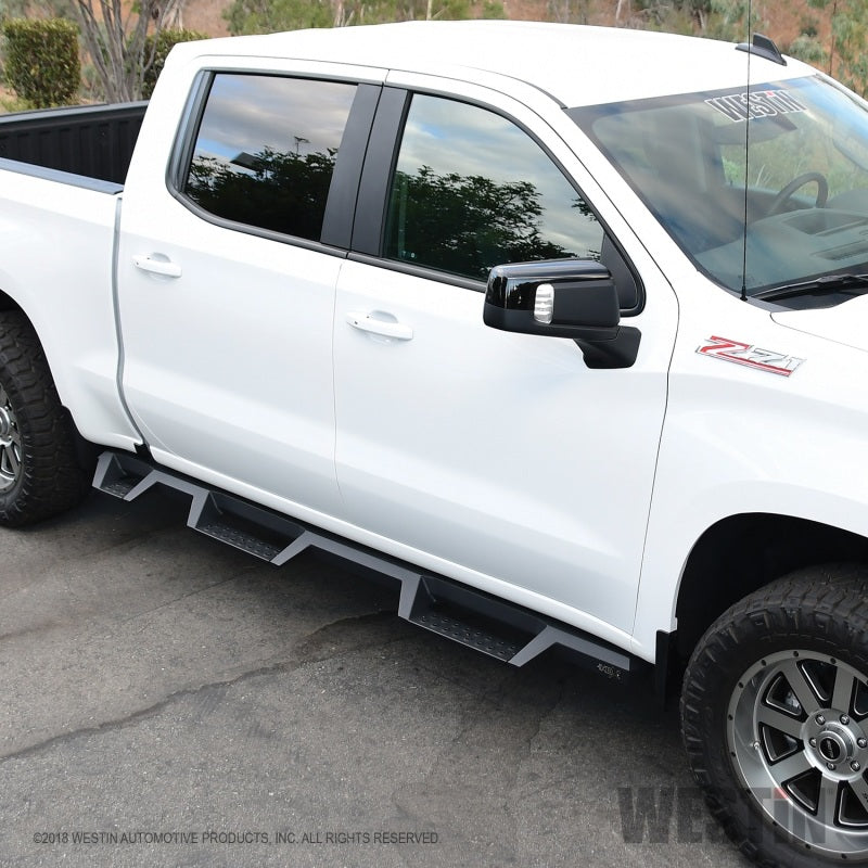 Westin 56-534685 2019 Chevrolet Silverado/Sierra 1500 (5.5ft) Drop Wheel to Wheel Nerf Step Bars - Txt Black